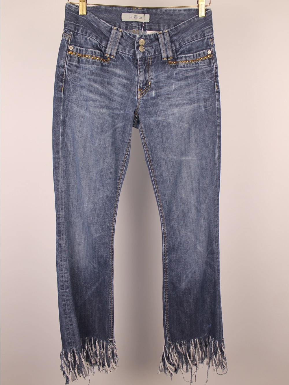 GAP Blue Boot Cut Jeans with Frayed Hem